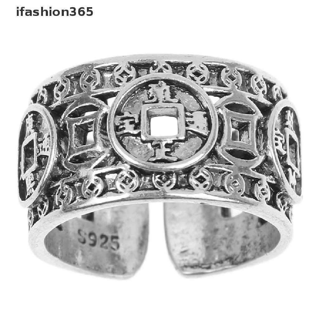 Nhẫn Hở Hình Đồng Xu Hoàng Đế Năm Cánh Phong Cách Vintage Thời Trang ifashion365 Có Thể Điều Chỉnh Cho Nam Và Nữ