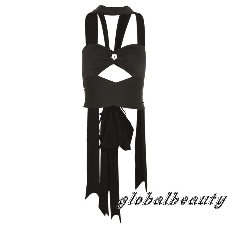 Áo Thun Không Tay Cổ Chữ V Màu Trơn Họa Tiết Hoa Dành Cho Nữ