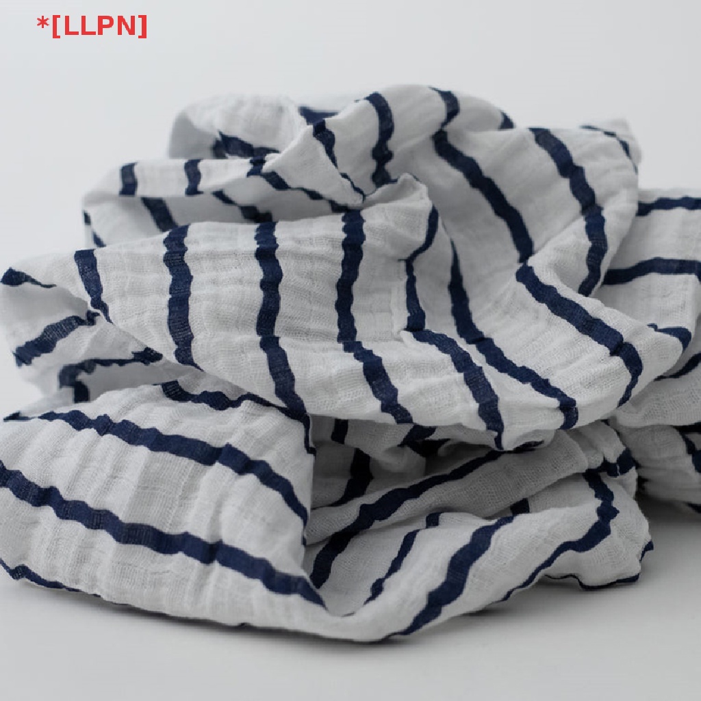 [loyaltysun] Chăn Quấn Em Bé Sơ Sinh Bằng Cotton Kẻ Sọc Hải Quân Muslin