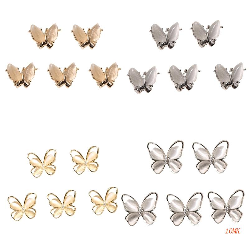 Hộp Phụ Kiện Trang Trí Móng Tay Hình Bướm 3D Bằng Hợp Kim Xinh Xắn