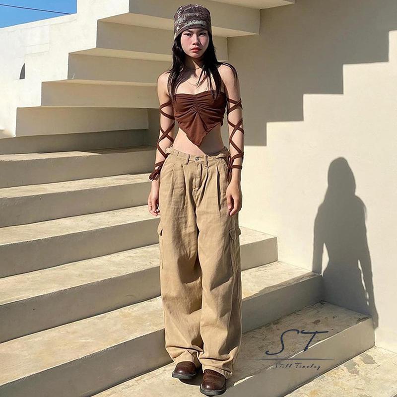 Áo Ống CY03 Kiểu Xếp Ly Không Dây Hở Lưng Phối Viền Độc Đáo Thời Trang Mùa Hè Cho Nữ