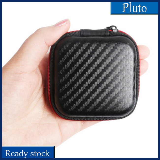 Mới Hộp Đựng Tai Nghe Thẻ Nhớ SD TF Hình Vuông Có Khóa Kéo Chống Ẩm Tiện Dụng