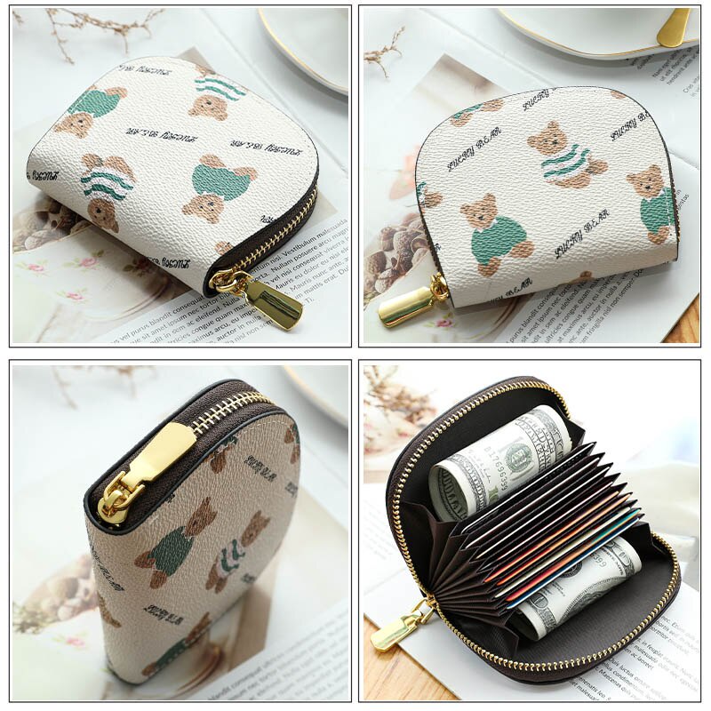 Ví Đựng Thẻ Có Khóa Kéo Thiết Kế Nhỏ Nhắn Xinh Xắn Dành Cho Nữ