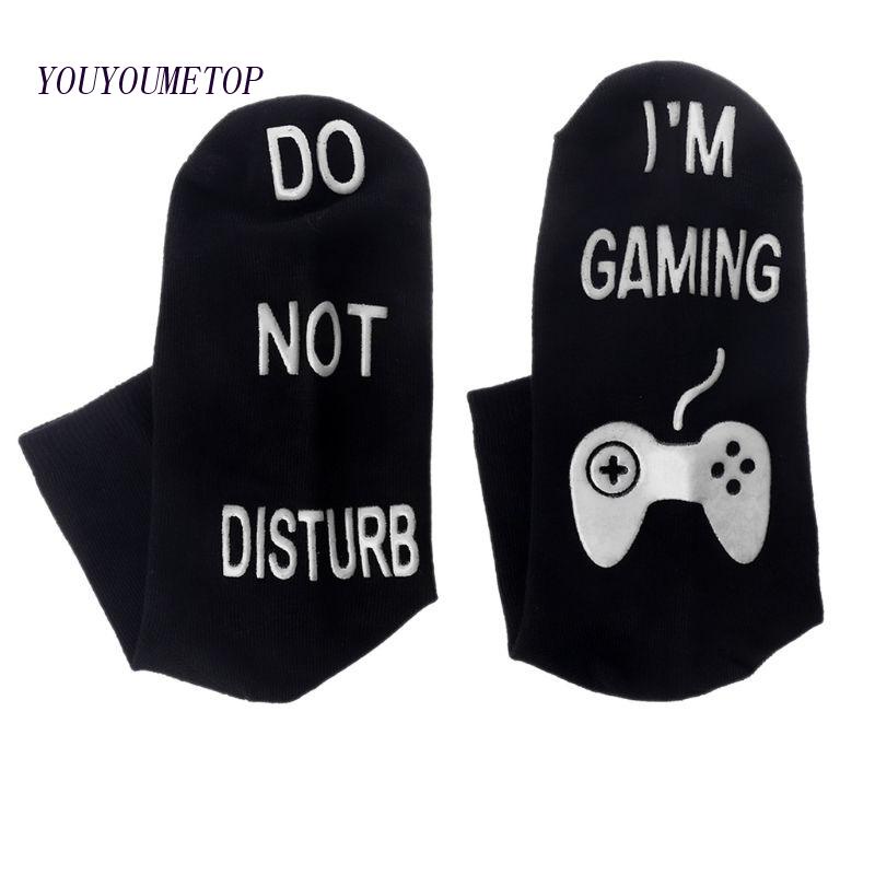 Youyo Vớ Cotton Dài Đến Mắt Cá Chân In Chữ Vui Nhộn Unisex Cho Người Yêu Chơi Game G
