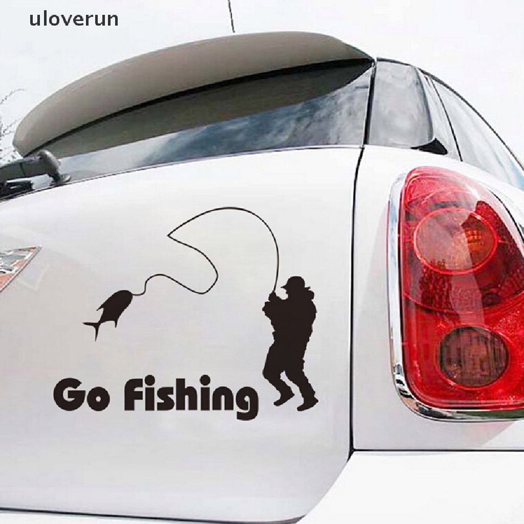 1 X Nhãn Dán Phản Quang Chống Nước Hình Câu Cá Màu Đen vn Cho Xe Hơi uloverun 1 X