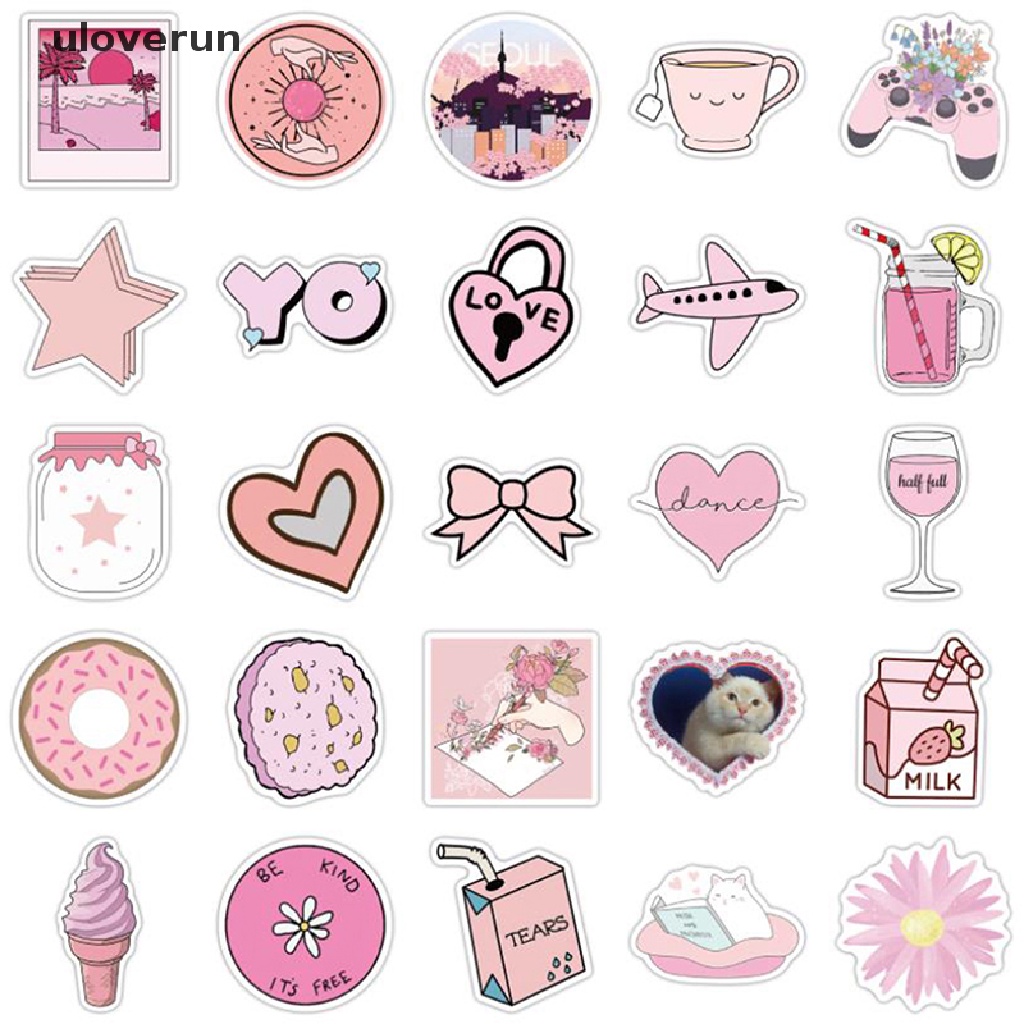 Bộ 50 Miếng Dán Họa Tiết Hoạt Hình Graffiti Trang Trí Ván Trượt / Guitar / Laptop