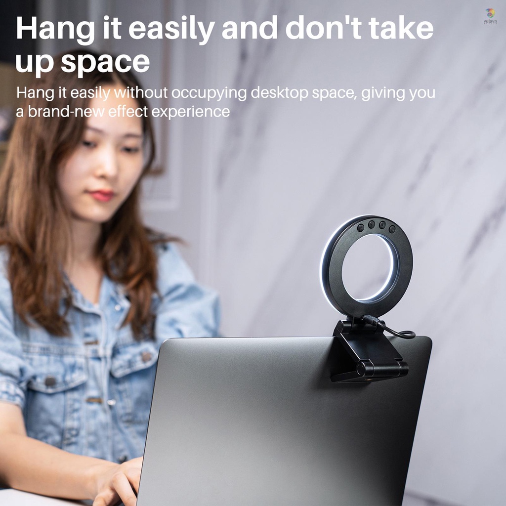 Vòng Đèn LED VIJIM CL07 4 Inch 3 Chế Độ Sáng 3000K-8000K Cổng USB Hỗ Trợ Họp Trực Tuyến / Phát Trực Tuyến