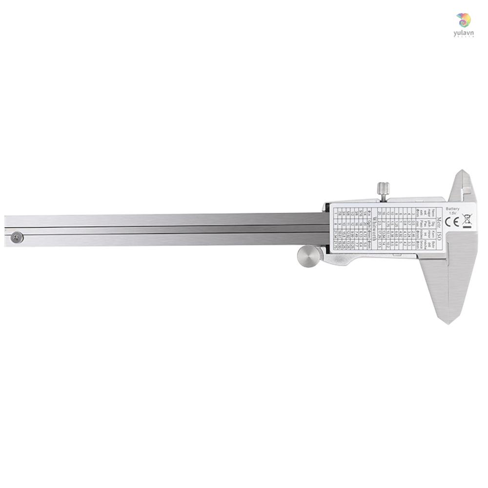 Thước Đo Lường Màn Hình LCD Bằng Thép Không Gỉ Độ Chính Xác Cao 0-150mm