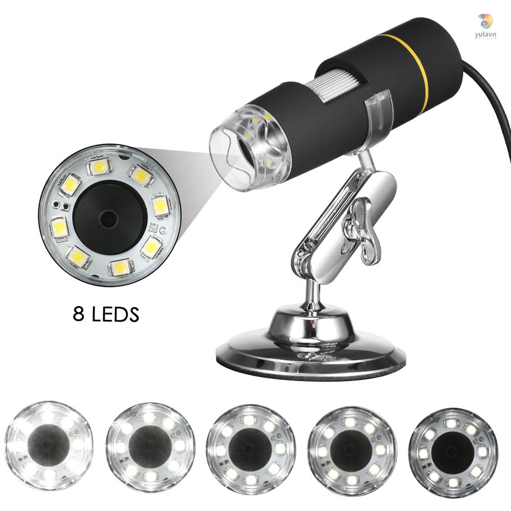 Kính Hiển Vi Kỹ Thuật Số 1000X USB Phóng Đại 8 Đèn LED Có Chức Năng OTG Có Giá Đỡ