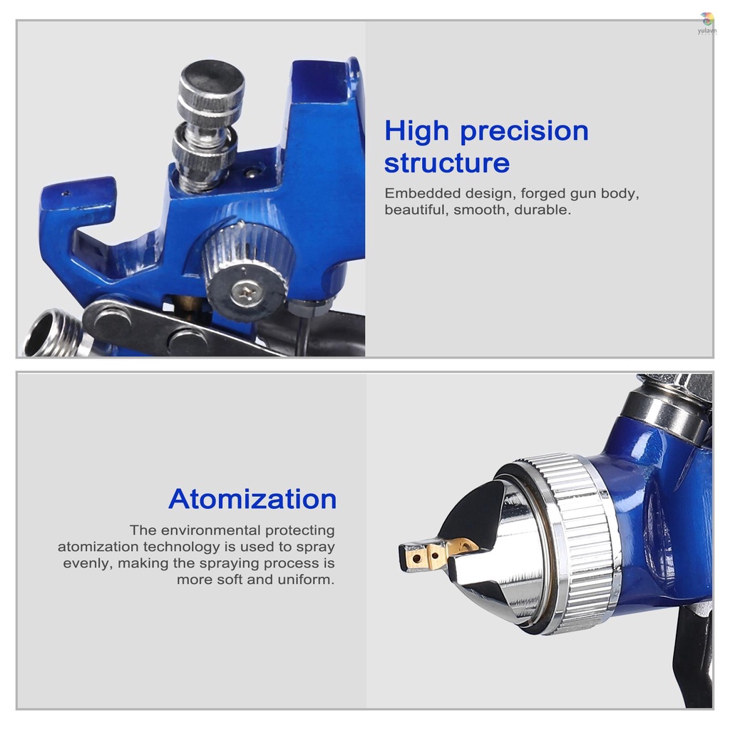 Bộ Dụng Cụ Phun Sơn Xe Hơi Dung Tích Lớn 600CC Bằng Thép Không Gỉ