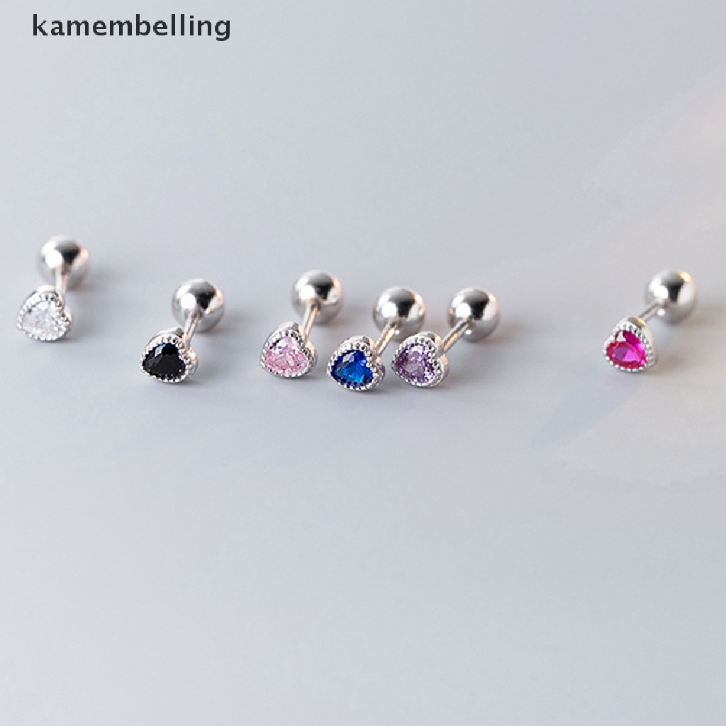 1 Đôi Khuyên Tai Hình Trái Tim Đính Đá Thời Trang Cho Nữ