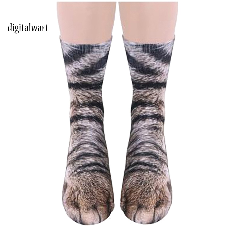 Kỹ Thuật Số| Vớ Cotton Đàn Hồi In Hình Bàn Chân Động Vật 3D Unisex Cho Người Lớn Trẻ Em