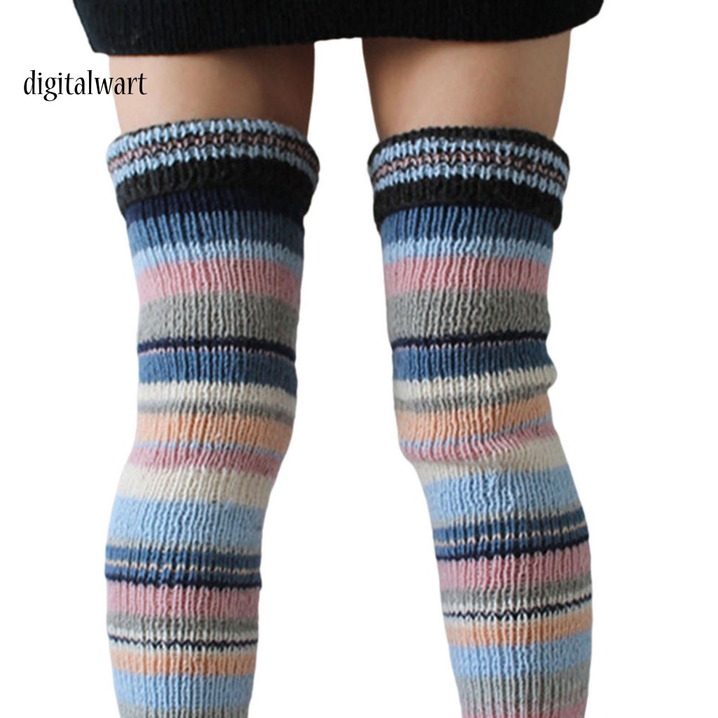 Kỹ Thuật Số| 1 Đôi Tất Dệt Kim Dày Co Giãn Mềm Mại Chống Gió Giữ Ấm Mùa Thu Đông Cho Nữ