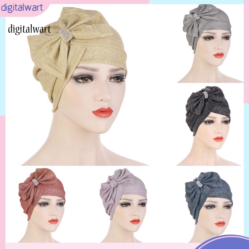 Kỹ Thuật Số| Mũ Turban Thắt Nơ Chéo Màu Sắc Thời Trang Cho Nữ
