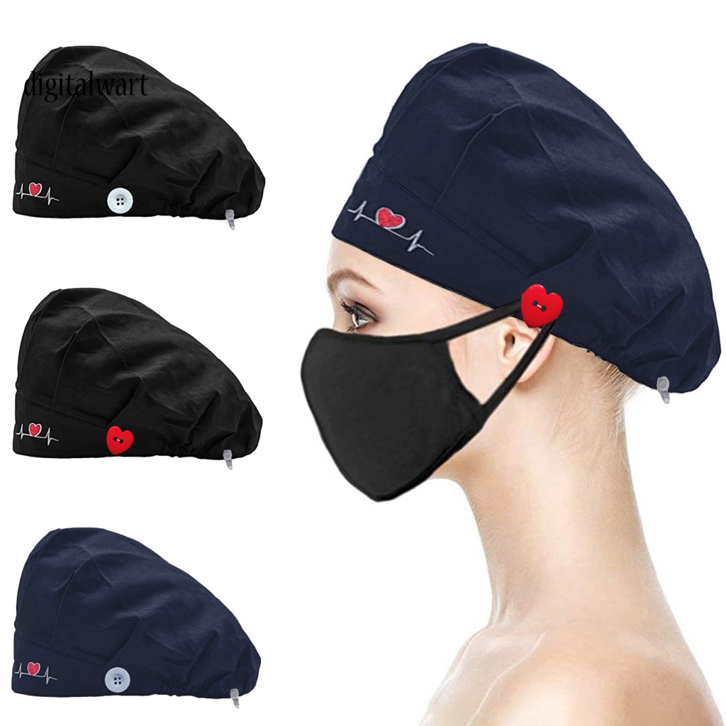 Kỹ Thuật Số| Mũ Lưỡi Trai Thêu Họa Tiết Chấm Bi Phối Nút Có Thể Điều Chỉnh Cho Người Làm Đẹp Beautician