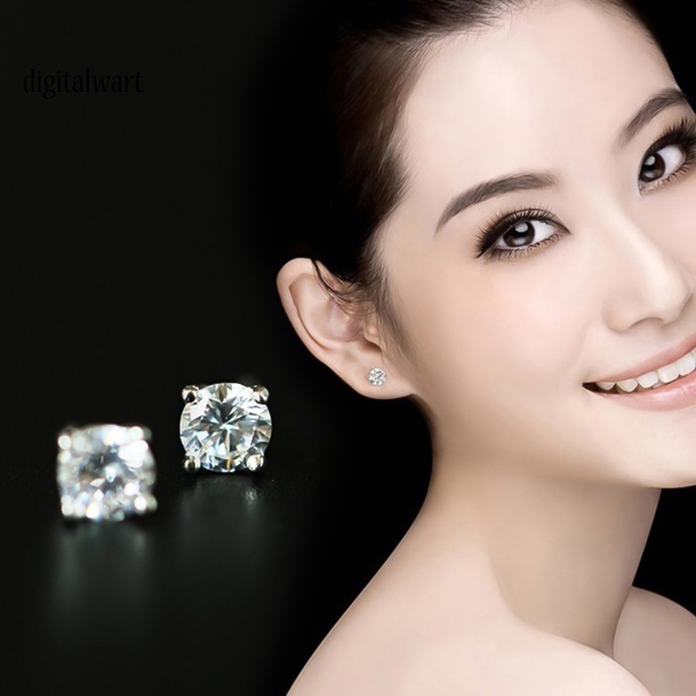 Kỹ Thuật Số| Bông Tai HợP Kim DạNg TròN ĐíNh Đá ThờI Trang