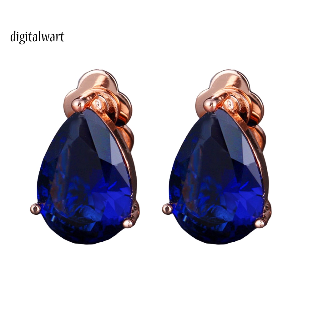 Kỹ Thuật Số| Hoa Tai Đính Đá Hình Giọt Nước Thời Trang Cho Nữ