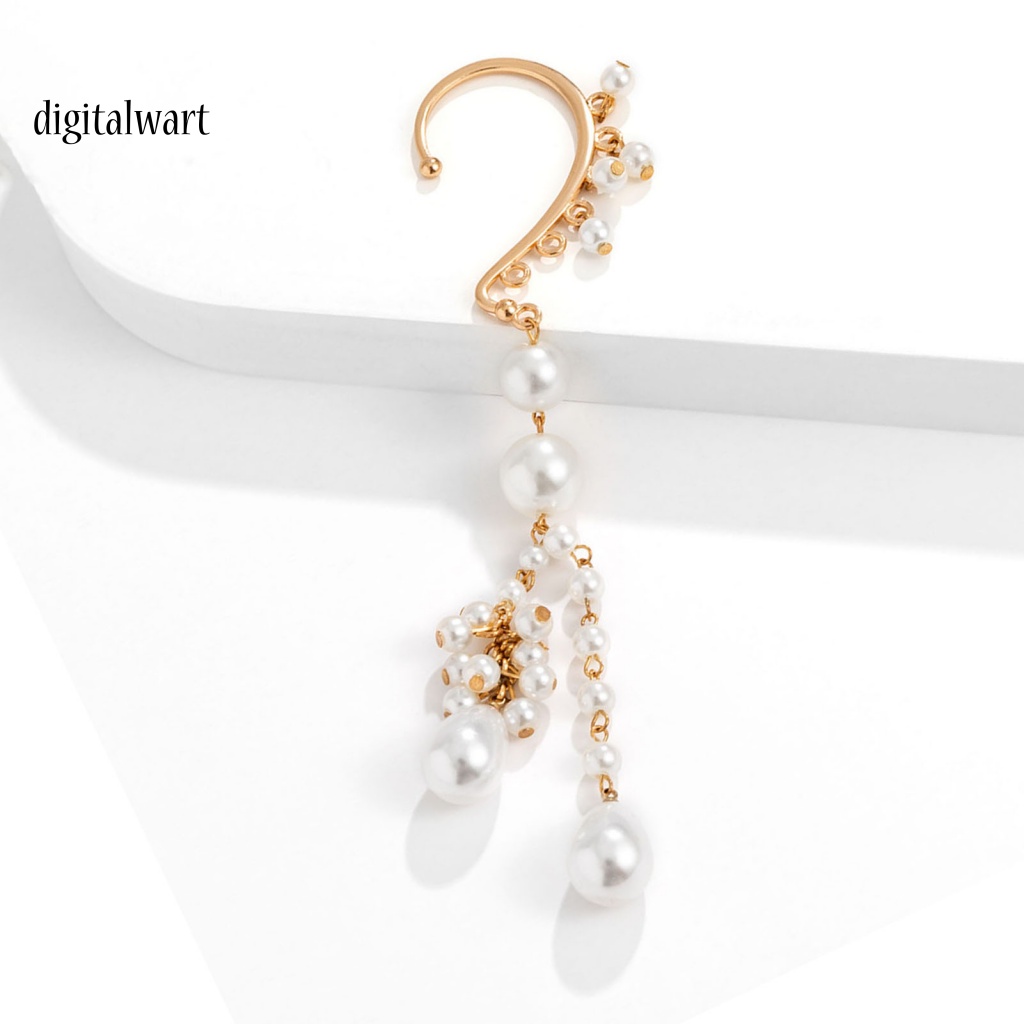 Kỹ Thuật Số| 1 Khuyên Kẹp Vành Tai Dáng Dài Đính Ngọc Trai Nhân Tạo Thời Trang