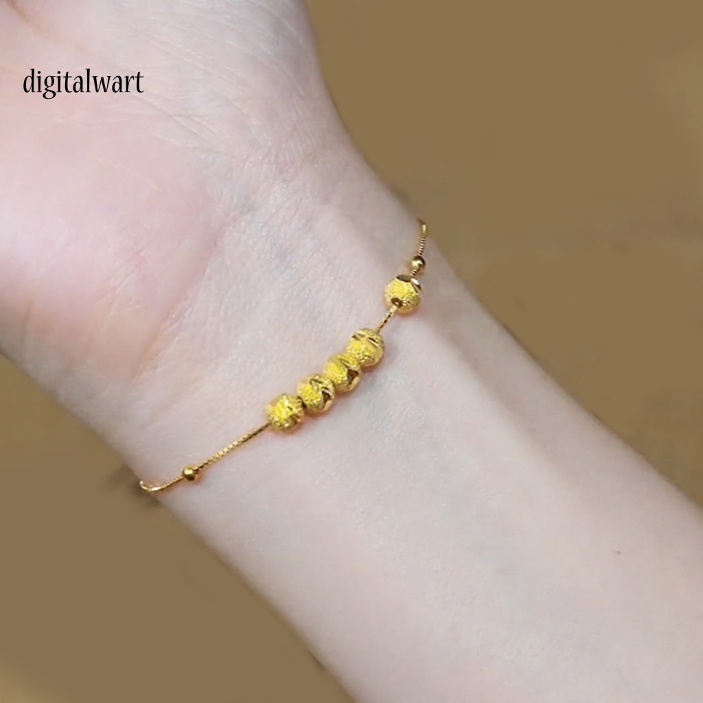 Kỹ Thuật Số| Vòng Đeo Tay May Mắn Bằng Hợp Kim Mỏng Màu Vàng Đồng Tùy Chỉnh Thời Trang Cho Nữ