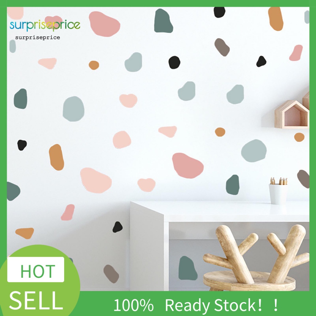 Sticker Dán Tường Tự Dính Họa Tiết Đá Màu Nước Sắc Thu Hút Sáng Tạo