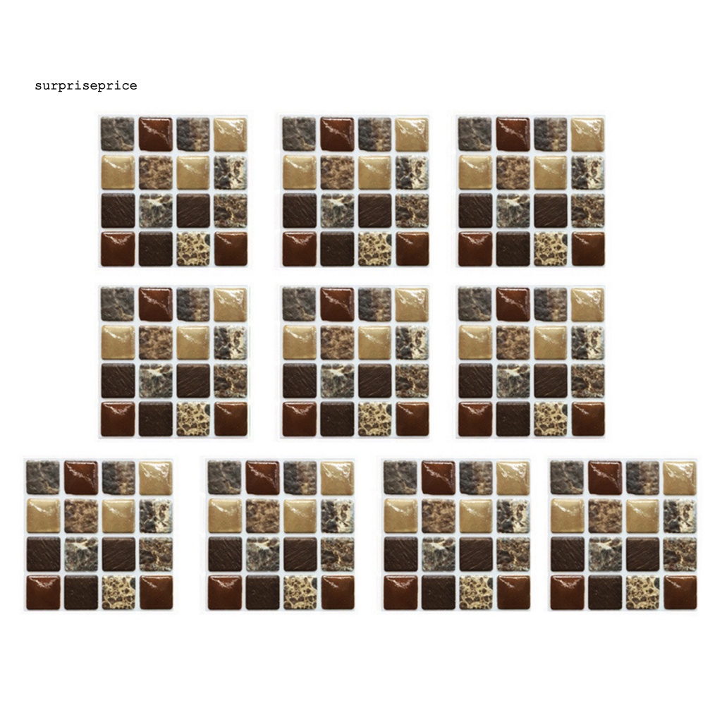 Bộ 10 Miếng Dán Tường Trang Trí Bằng PVC Vinyl Chống Nước