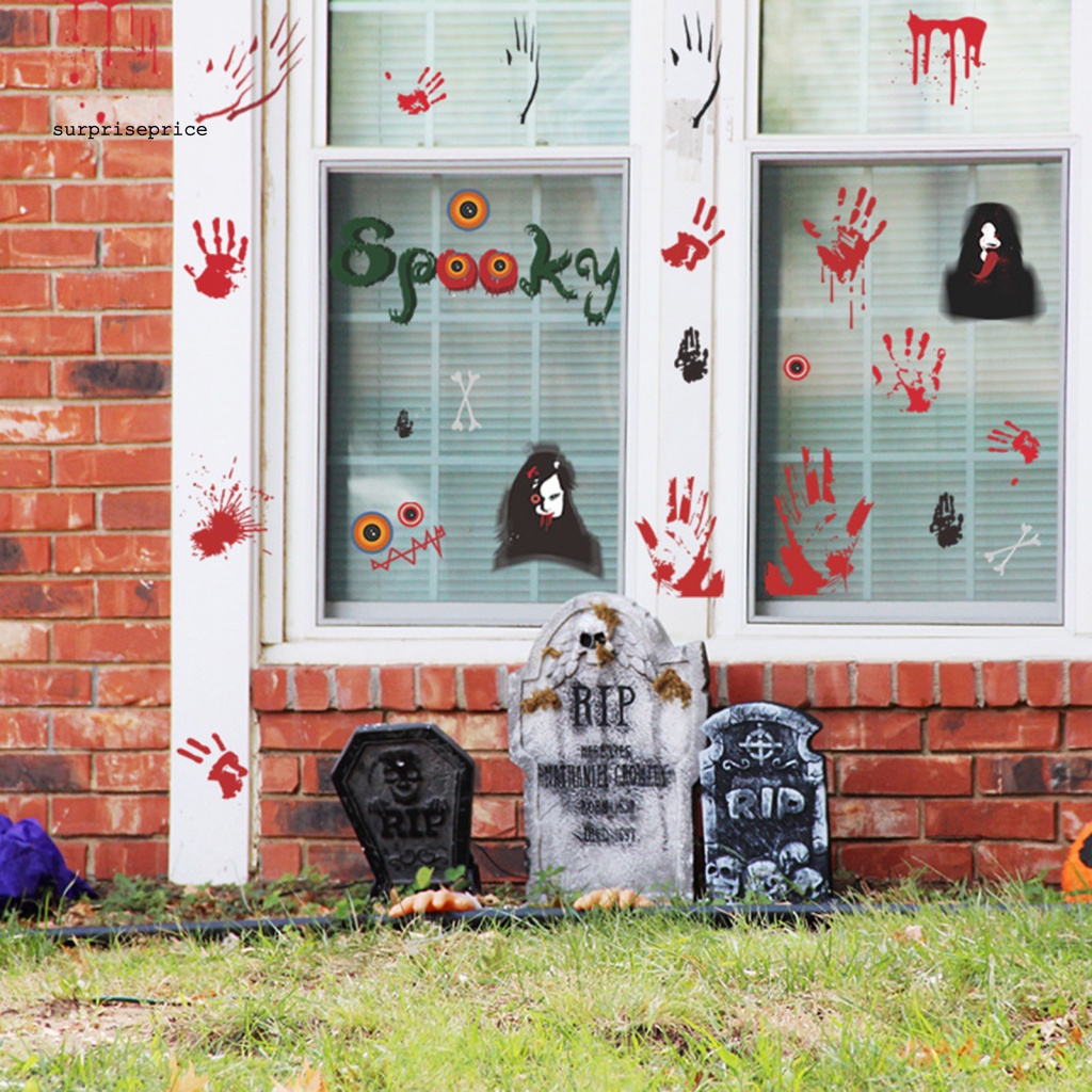 1 Set Decal dán tường Chống Nước Có Thể Tháo Gỡ Trang Trí Phòng Khách / Halloween