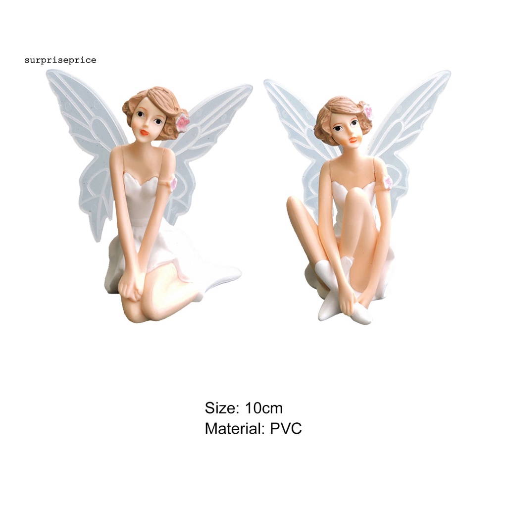 Set 3 Que Cắm Trang Trí Bánh Kem Hình Thiên Thần Bằng PVC Dễ Thương