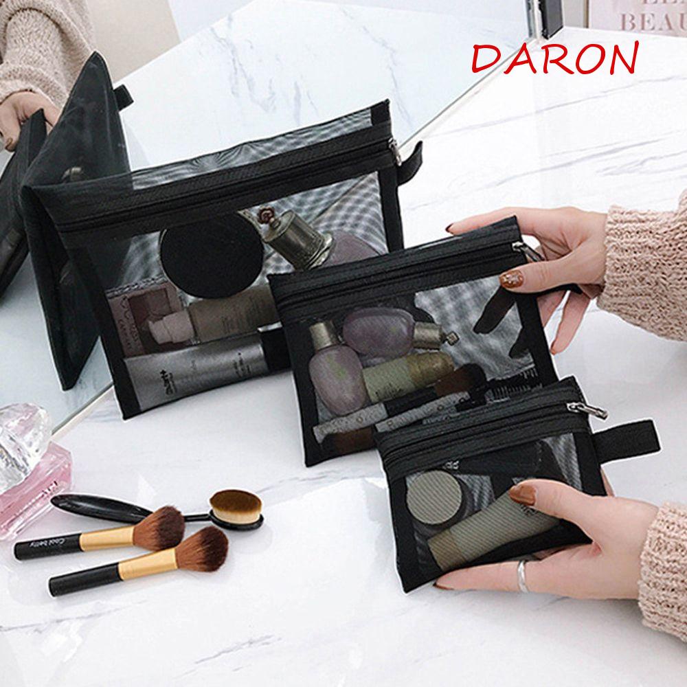 Túi Lưới Đựng Đồ Trang Điểm Dung Tích Lớn Có Khóa Kéo Tiện Dụng