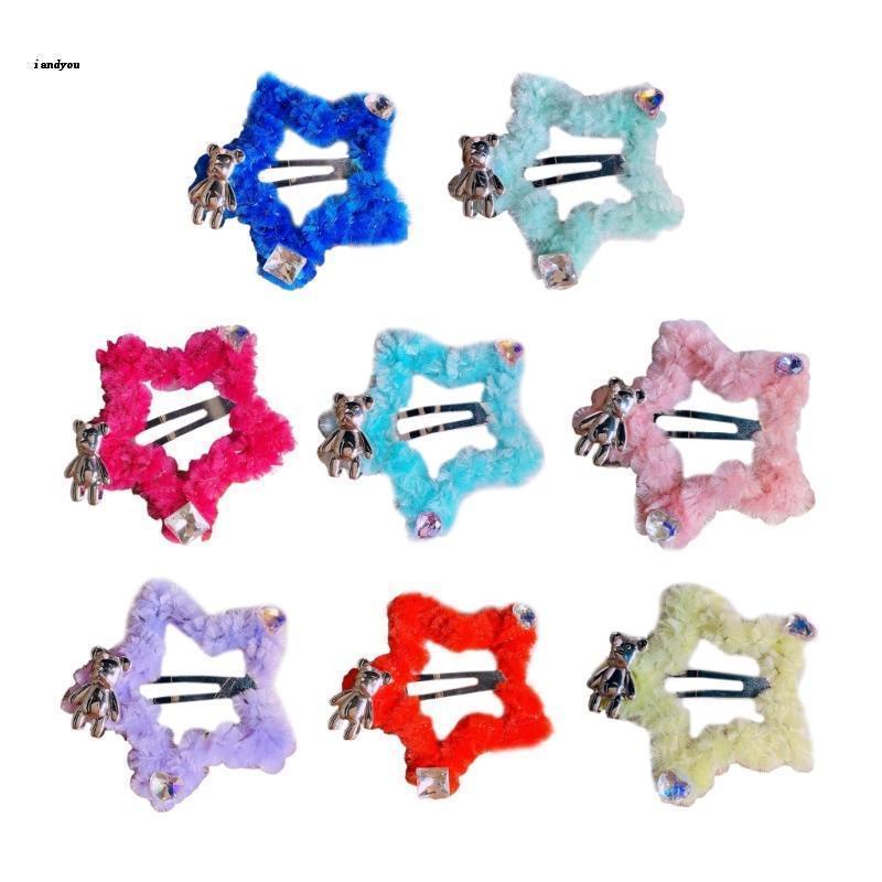 ✿ Kẹp Tóc Hình Ngôi Sao Bằng Lông Nhung Dễ Thương Xinh Xắn Dành Cho Nữ