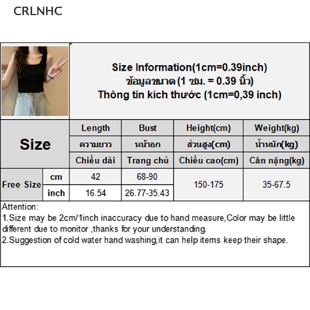 CRLNHC Áo Hai Dây Cổ Vuông Màu Trơn Hở Lưng Thời Trang Mùa Hè Quyến Rũ Cho Nữ