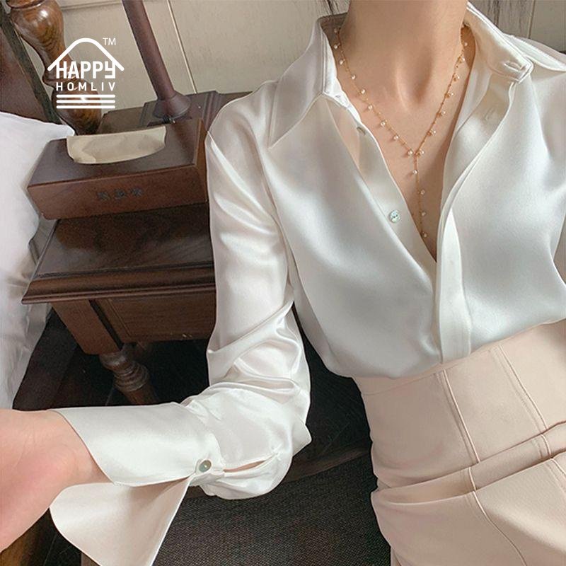 Áo sơ mi công sở nữ Áo Sơ Mi Satin Phong Cách Áo sơ mi hàn quốc nữ Áo công sở nữ áo kiểu