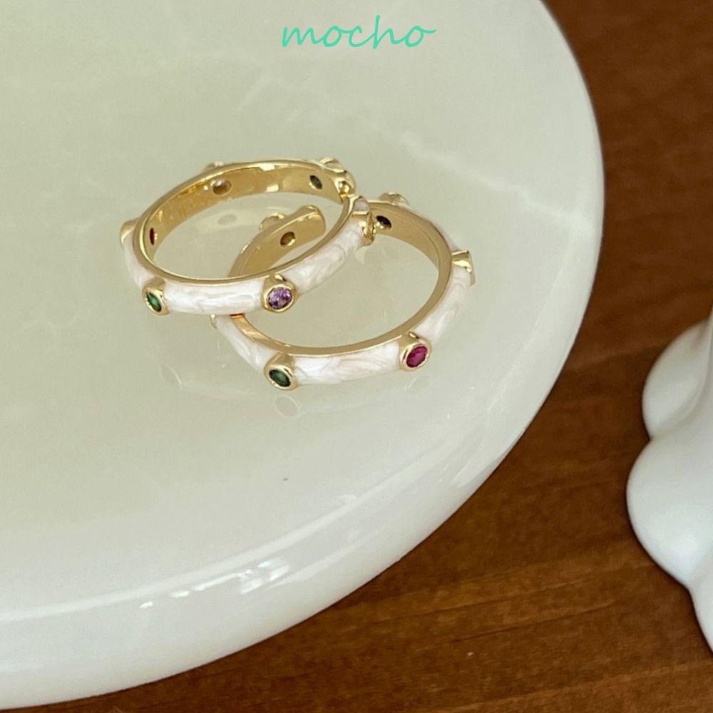 Nhẫn Kim Loại Tráng Men Dạng Hở Phong Cách Hàn Quốc Thời Trang Cho Nữ