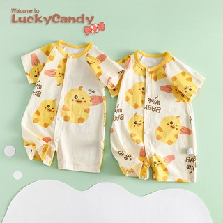 Áo Liền Quần Bằng Cotton In Hoạt Hình Dành Cho Bé Sơ Sinh 0-18 Tháng Tuổi