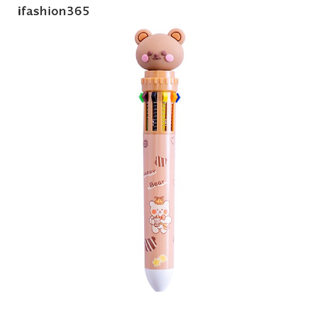 Bút Bi Silicon 10 Màu ifashion365 Hình Gấu Hoạt Hình Đáng Yêu