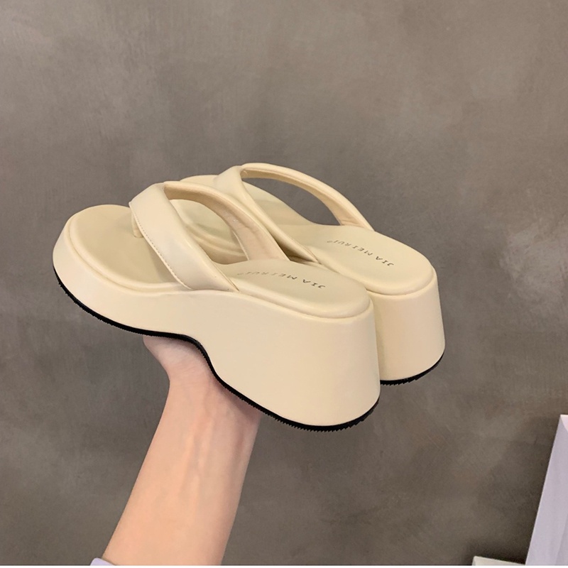 Kisstyle Dép Xỏ Ngón Đế Dày Mũi Tròn Mềm Mại Thoải Mái Thời Trang Mùa Hè Cho Nữ