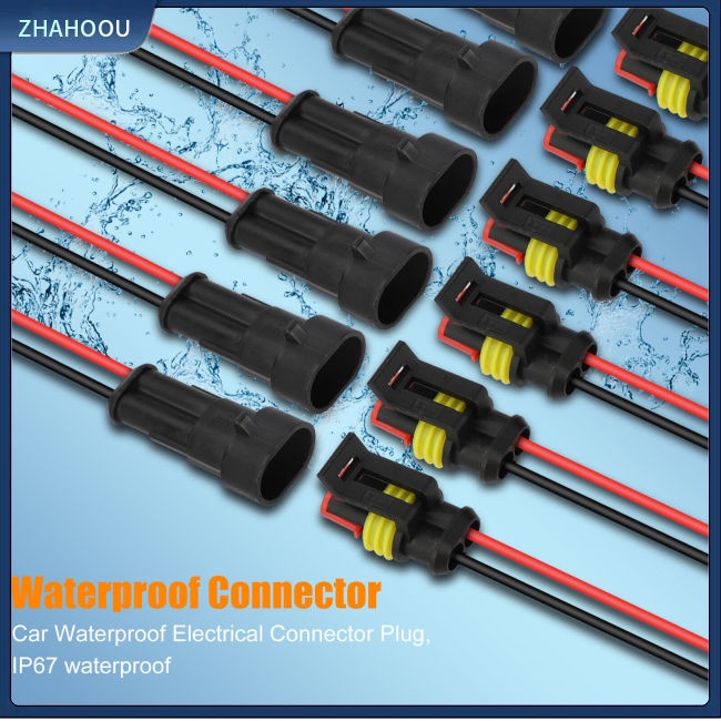 ☃Phụ Kiện Trang Trí Nhà Cửa Độc Đáo Sáng Tạo☃ Set 20 Đầu Nối Dây Điện 2 Chiều Dài 10cm Chống Thấm Nước Kèm Dây Cáp Dành Cho Ô Tô / Xe Tải