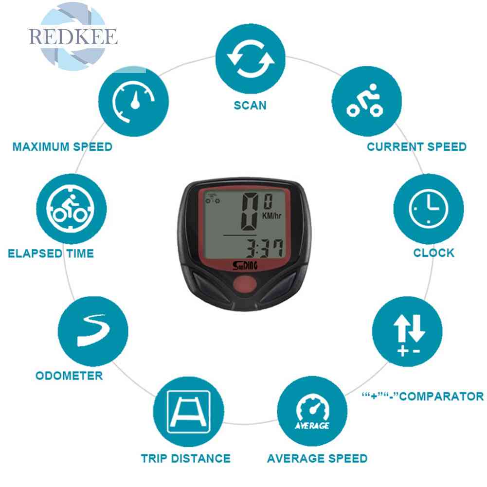 Đồng Hồ Đo Tốc Độ Xe Đạp SUNDING 548B Màn Hình LCD