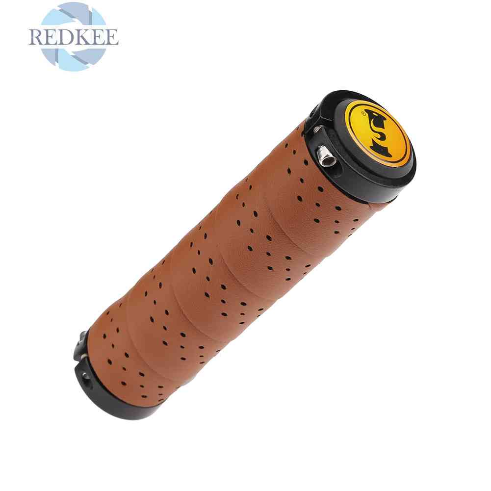 Set 2 Bọc Tay Lái Xe Đạp Bằng Da Chống Trượt Phong Cách Vintage