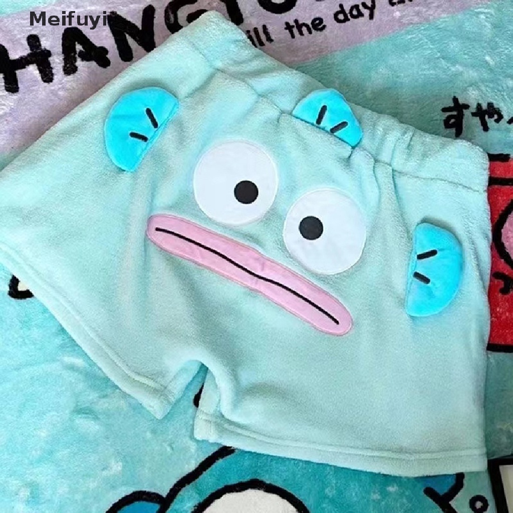 Quần Short Lông Nhung Mềm Mại Dáng Rộng In Hình Hoạt Hình 3D Vui Nhộn Cho Cặp Đôi