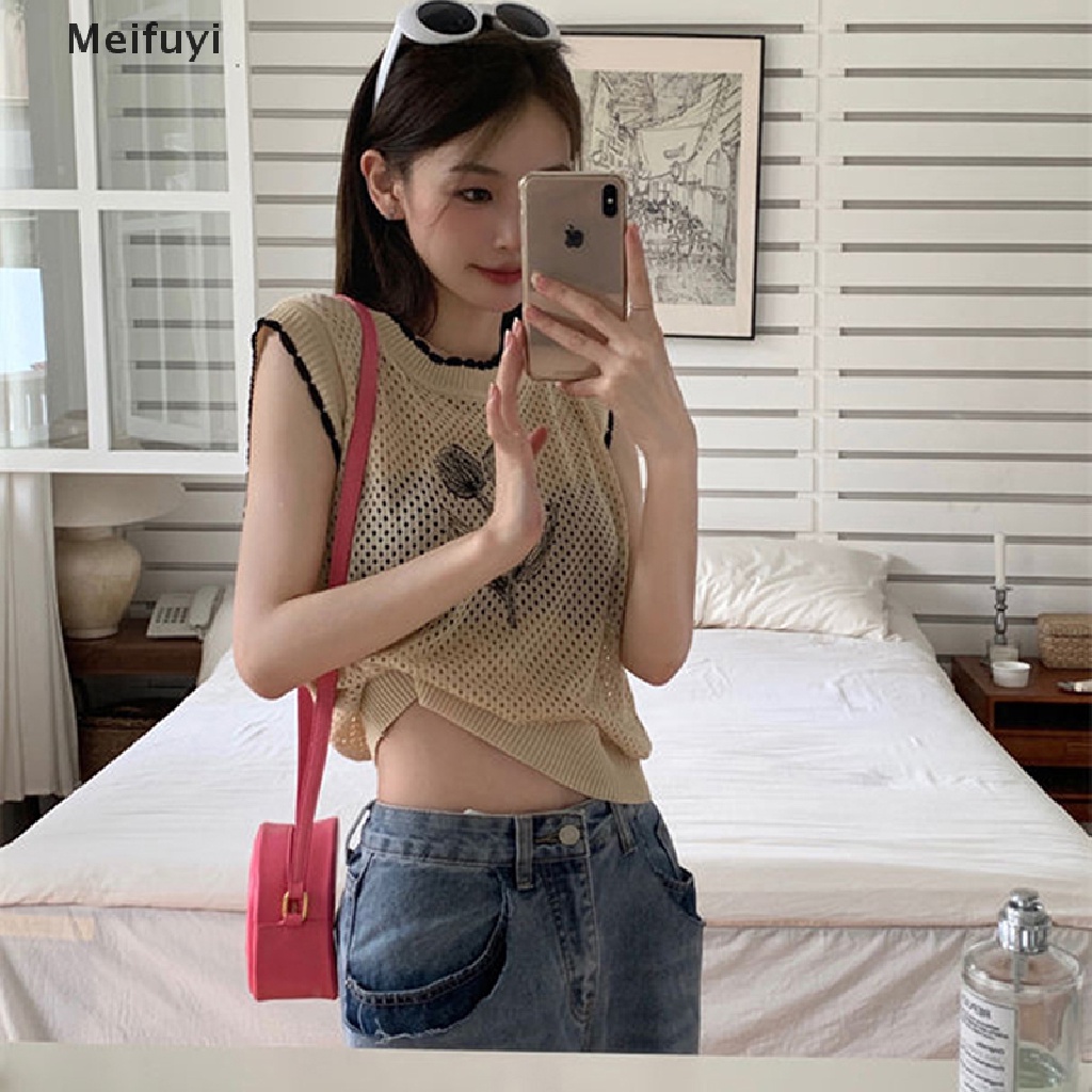 Áo Dệt Kim Hai Dây Dáng Rộng Khoét Lỗ Họa Tiết Hoa Thời Trang Mùa Hè Cổ Điển Cho Nữ