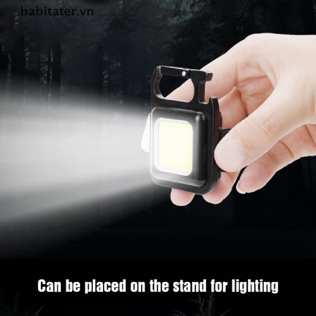 Móc Khóa Đèn LED Mini Di Động Kèm Nút Bần Có Thể Sạc Lại Bằng Cổng USB Đa Ứng Dụng Cho Hoạt Động Ngoài Trời