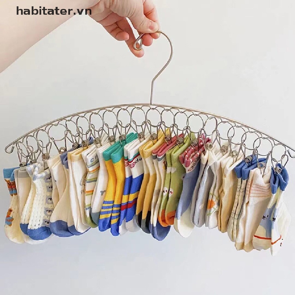 Móc Phơi Quần Áo 6-20 Kẹp Chống Gió Bằng Thép Không Gỉ