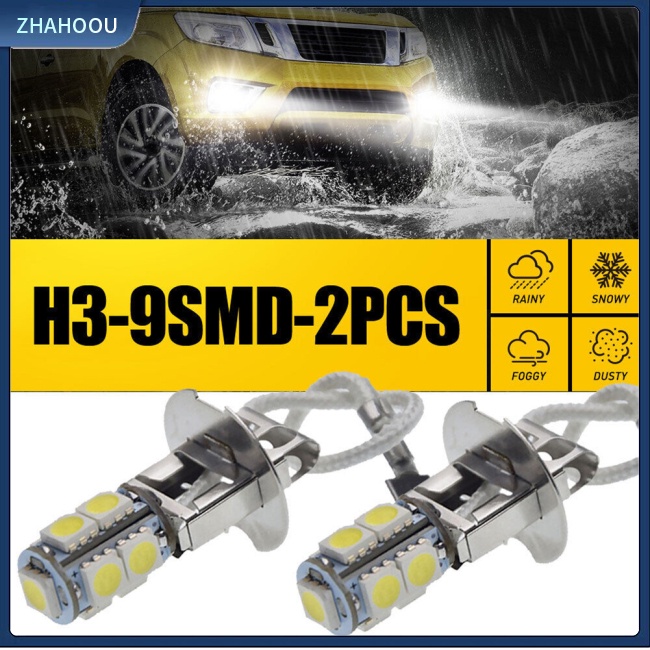 ☃Nhà Cửa☃ Set 2 Đèn Pha Led H3 Ánh Sáng Trắng 6000k 360 Độ Chuyên Dụng Cho Xe Hơi