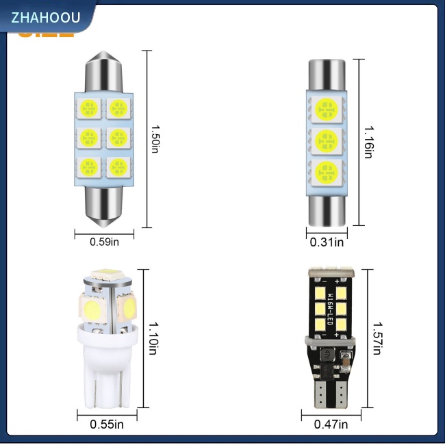 ☃Nhà Cửa☃ Set 12 Bóng Đèn Led T10 T15 6000k 360 Độ Cho Xe Hơi