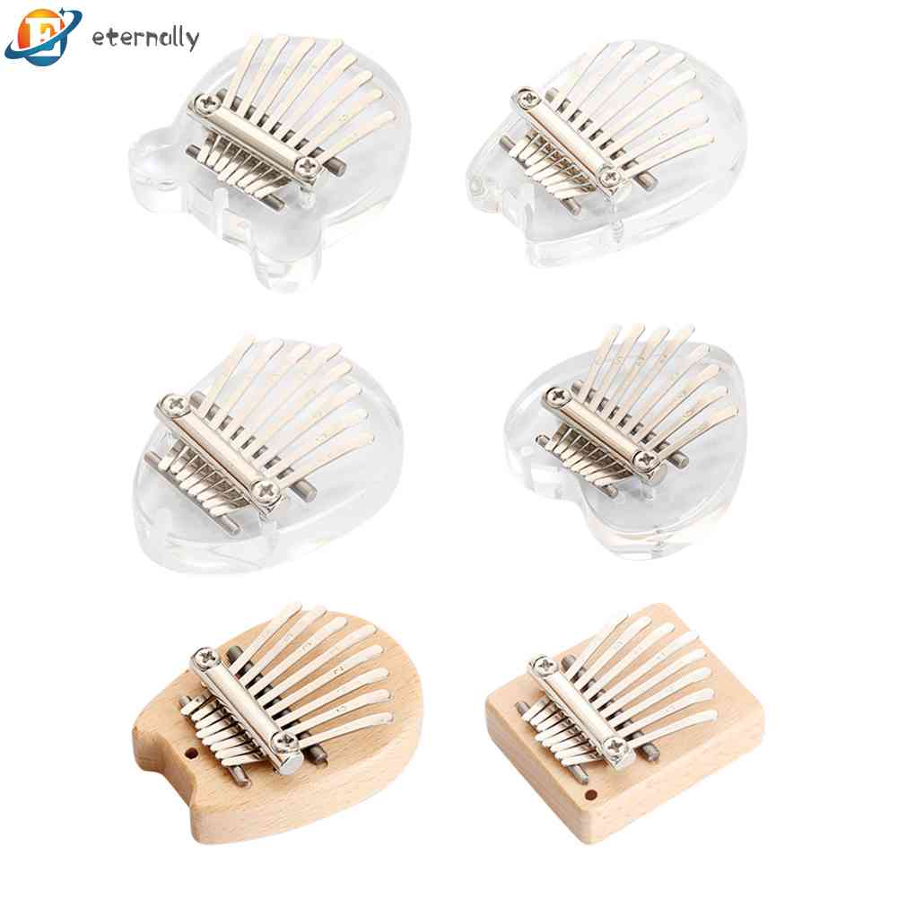 Đàn Kalimba Mini 8 Tông Bằng Acrylic Dễ Thương Dùng Làm Quà Tặng Giáng Sinh