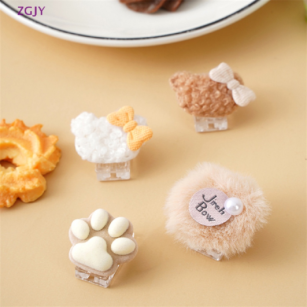 Set 4 Kẹp Sách Bằng Acrylic Hình Gấu / Thỏ Dễ Thương Trang Trí Sổ Tay / Để Bàn Cho Học Sinh Mới