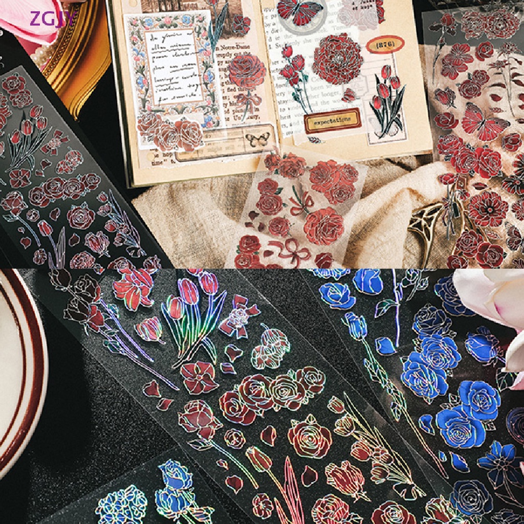 Bộ 3 Miếng Dán Hình Hoa Trang Trí Phong Cách Vintage Mới