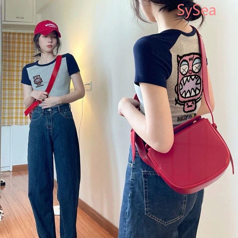 Áo Thun Ngắn Cổ Tròn Thời Trang Mùa Hè Quyến Rũ Cho Nữ