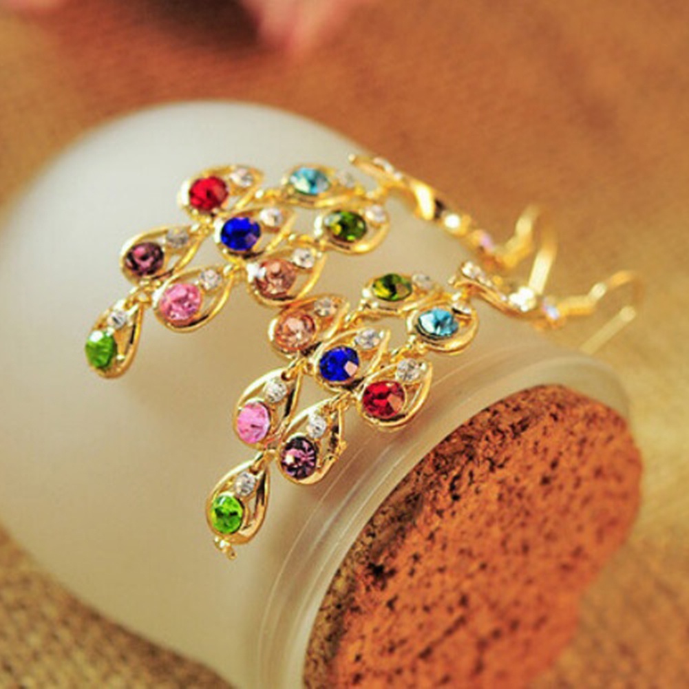 Bông Tai Hình Chim Công Đính Đá Phong Cách Bohemian Cổ Điển Dành Cho Nữ