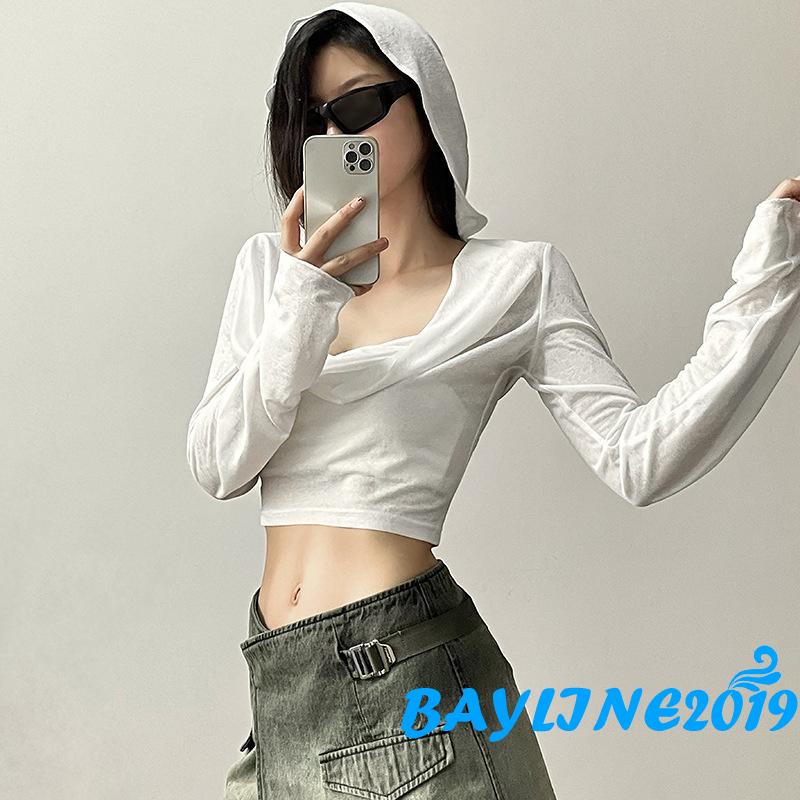 Áo Hoodie Lửng Dài Tay Màu Sắc Thời Trang Dành Cho Nữ | BigBuy360 - bigbuy360.vn